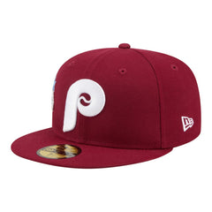 Philadelphia Phillies City Patch 59FIFTY Fitted Hat Burgundy