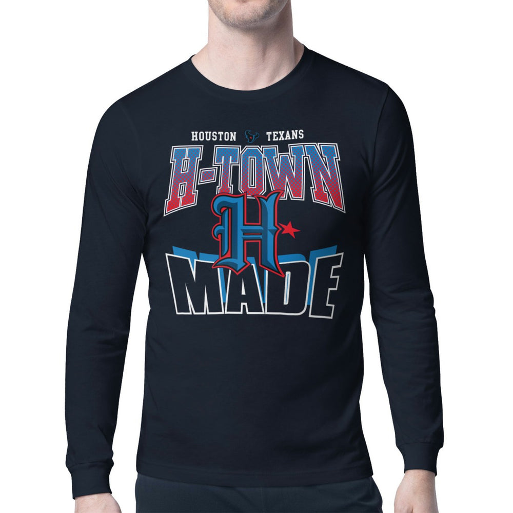 Houston Texans Starter Comic Style Slogan Long Sleeve T-Shirt - Navy discount