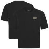 Philadelphia Flyers Levelwear Copper Oversized Luxe Signature Knit T-Shirt - Black T-shirts