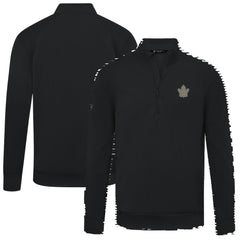Toronto Maple Leafs Levelwear Copper Upright Quarter-Zip Pullover - Black Pullover