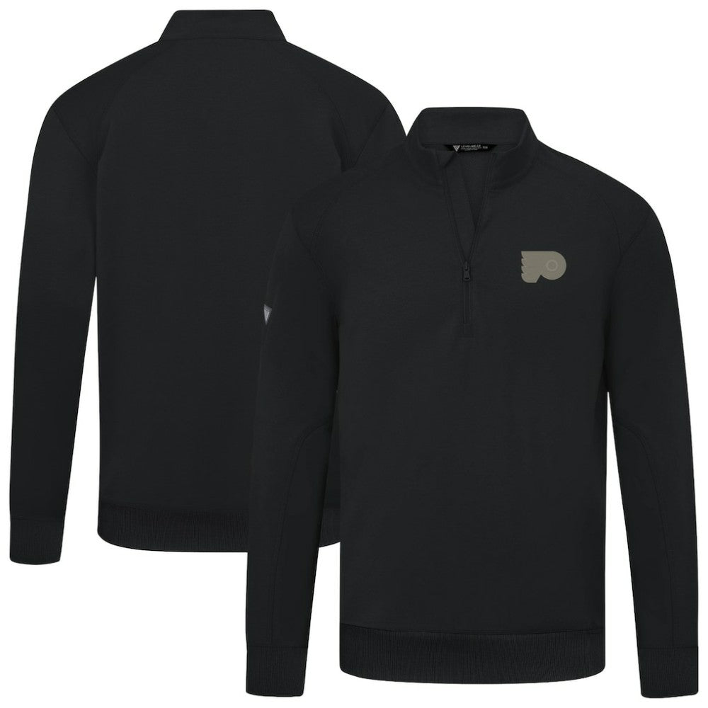 Philadelphia Flyers Levelwear Copper Upright Quarter-Zip Pullover - Black Pullover