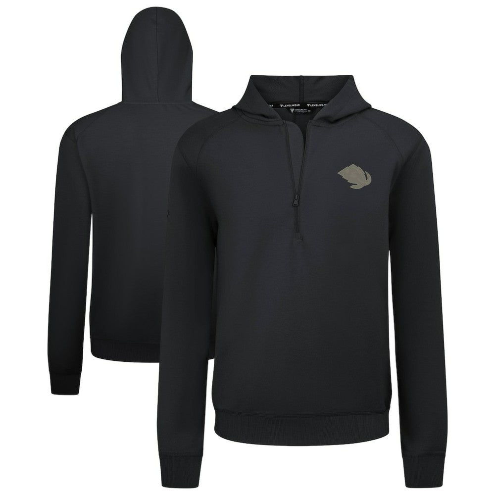 Utah Mammoth Levelwear Technic Quarter-Zip Pullover Hoodie - Black Hoodies