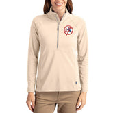 New York Yankees Cutter & Buck Women's Cooperstown Collection Adapt Eco Knit Stretch Half-Zip Pullover Tan