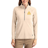 Seattle Mariners Cutter & Buck Women's Cooperstown Collection Adapt Eco Knit Stretch Half-Zip Pullover Tan