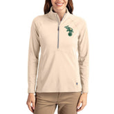 Athletics Cutter & Buck Women's Cooperstown Collection Adapt Eco Knit Stretch Half-Zip Pullover Tan