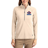 Toronto Blue Jays Cutter & Buck Women's Cooperstown Collection Adapt Eco Knit Stretch Half-Zip Pullover Tan