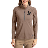 Athletics Cutter & Buck Women's Adapt Eco Knit Stretch Half-Zip Pullover Brown