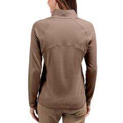 Los Angeles Angels Cutter & Buck Women's Adapt Eco Knit Stretch Half-Zip Pullover Brown
