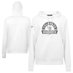 Colorado Rockies Levelwear Women's Adorn Banner Arch Hoodie White