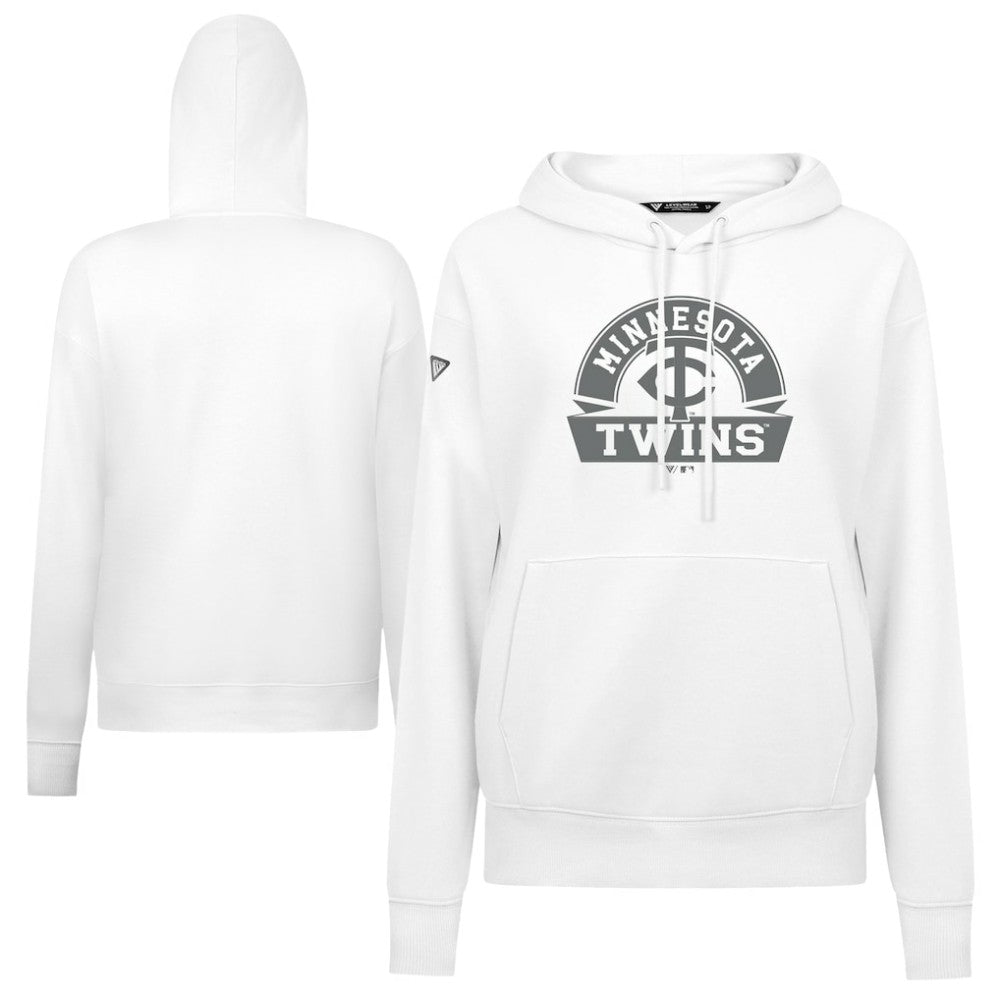 Minnesota Twins Levelwear Women's Adorn Banner Arch Hoodie White