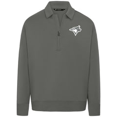Toronto Blue Jays Levelwear Women's Canmore Chenille Logo Quarter-Zip Top Stone