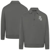 Chicago White Sox Levelwear Women's Canmore Chenille Logo Quarter-Zip Top Stone