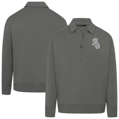 Chicago White Sox Levelwear Women's Canmore Chenille Logo Quarter-Zip Top Stone