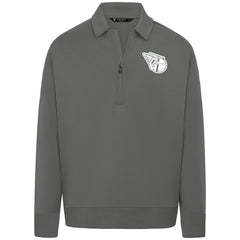Cleveland Guardians Levelwear Women's Canmore Chenille Logo Quarter-Zip Top Stone