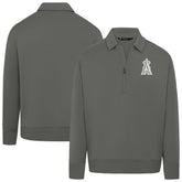 Los Angeles Angels Levelwear Women's Canmore Chenille Logo Quarter-Zip Top Stone