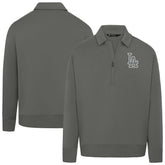 Los Angeles Dodgers Levelwear Women's Canmore Chenille Logo Quarter-Zip Top Stone