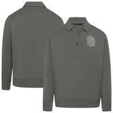 San Diego Padres Levelwear Women's Canmore Chenille Logo Quarter-Zip Top Stone