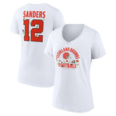Shedeur Sanders Cleveland Browns Women's Floral Name & Number V-Neck T-Shirt - White on sale