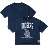 Los Angeles Dodgers Women's Cooperstown Cropped Boxy T-Shirt Blue
