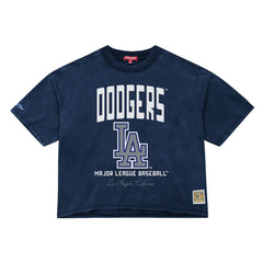 Los Angeles Dodgers Women's Cooperstown Cropped Boxy T-Shirt Blue