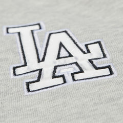 Los Angeles Dodgers Women's Cooperstown Collection V-Neck Cropped Toggle Sweatshirt Heather Gray