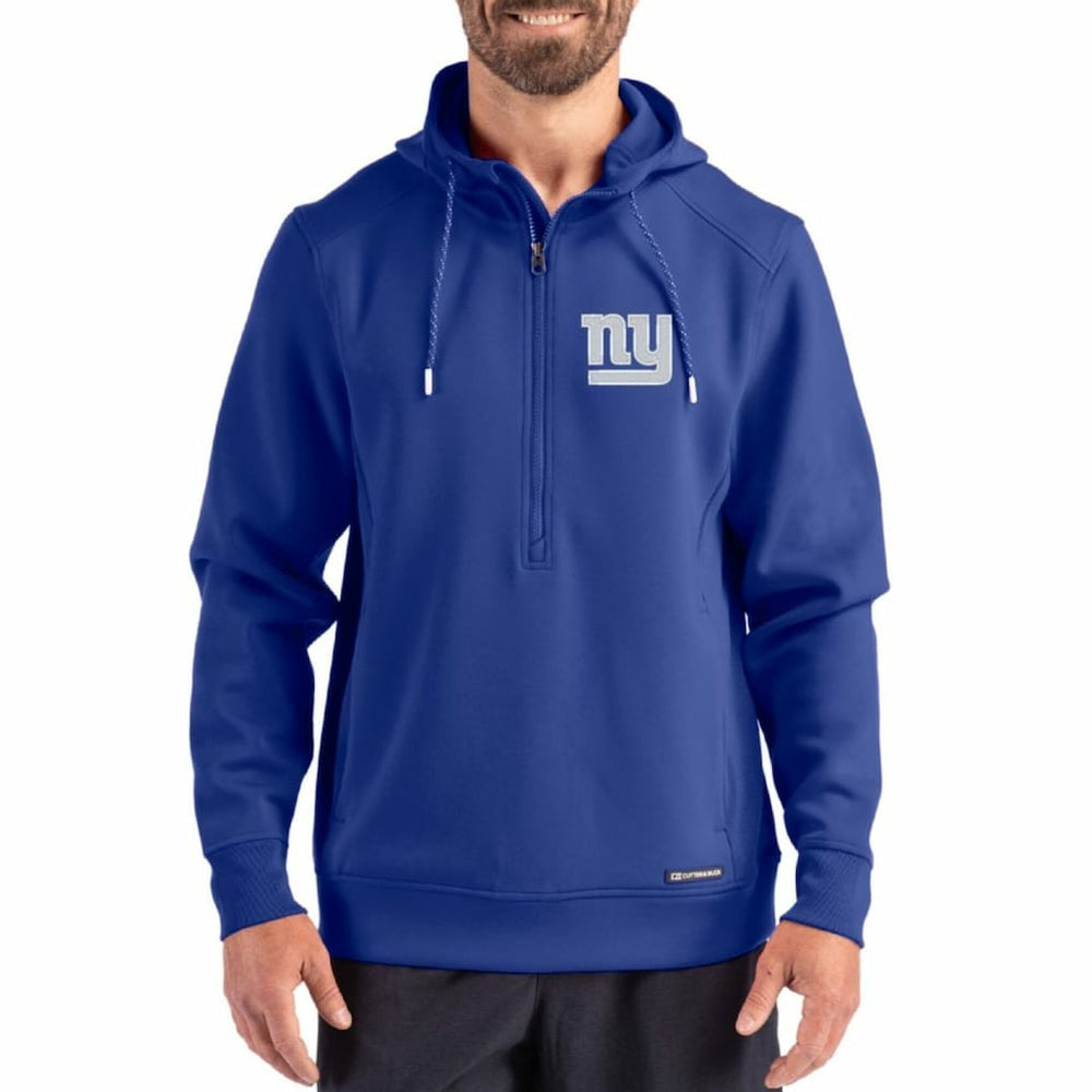 New York Giants Cutter & Buck Roam Eco Half-Zip Recycled Pullover Hoodie - Royal outlet