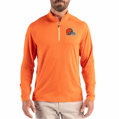 Cleveland Browns Cutter & Buck Coastline Epic Comfort Recycled Quarter-Zip Pullover - Orange outlet