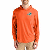 Miami Dolphins Cutter & Buck Coastline Epic Comfort Recycled Long Sleeve Hoodie T-Shirt - Orange for sale