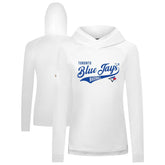 Toronto Blue Jays Levelwear Women's Slender Glide Raglan Hoodie White