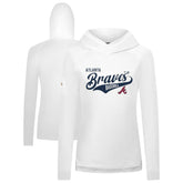 Atlanta Braves Levelwear Women's Slender Glide Raglan Hoodie White