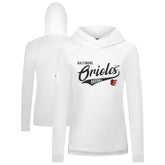 Baltimore Orioles Levelwear Women's Slender Glide Raglan Hoodie White
