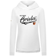 Baltimore Orioles Levelwear Women's Slender Glide Raglan Hoodie White