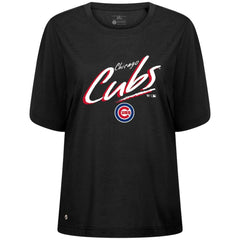 Chicago Cubs Levelwear Women's Bloom Sizzle T-Shirt Black