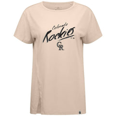 Colorado Rockies Levelwear Women's Influx Sizzle T-Shirt Khaki