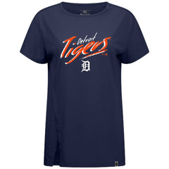 Detroit Tigers Levelwear Women's Influx Sizzle T-Shirt Navy