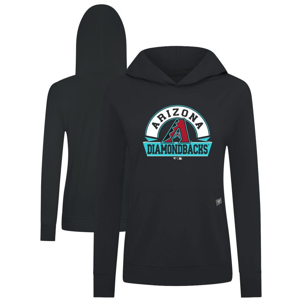 Arizona Diamondbacks Levelwear Women's Relay Banner Arch Long Sleeve T-Shirt Hoodie Black