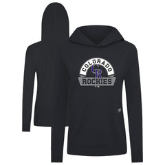 Colorado Rockies Levelwear Women's Relay Banner Arch Long Sleeve T-Shirt Hoodie Black