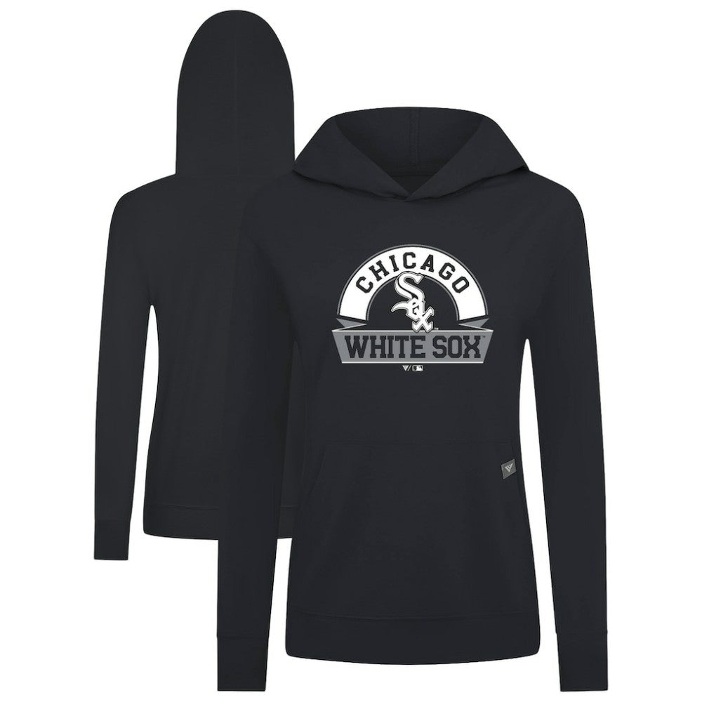 Chicago White Sox Levelwear Women's Relay Banner Arch Long Sleeve T-Shirt Hoodie Black