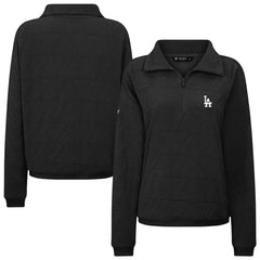 Los Angeles Dodgers Levelwear Women's Camden Insignia 2.0 Quarter-Zip Top Black