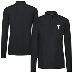 Texas Rangers Levelwear Women's Upright Insignia 2.0 Quarter-Zip Tri-Blend Top Black