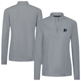 Miami Marlins Levelwear Women's Upright Insignia 2.0 Quarter-Zip Tri-Blend Top Gray
