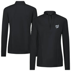 Washington Nationals Levelwear Women's Upright Insignia 2.0 Quarter-Zip Tri-Blend Top Black