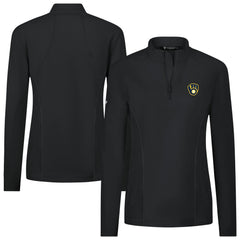 Milwaukee Brewers Levelwear Women's Upright Insignia 2.0 Quarter-Zip Tri-Blend Top Black