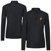 Pittsburgh Pirates Levelwear Women's Upright Insignia 2.0 Quarter-Zip Tri-Blend Top Black
