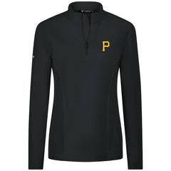 Pittsburgh Pirates Levelwear Women's Upright Insignia 2.0 Quarter-Zip Tri-Blend Top Black