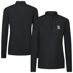 St. Louis Cardinals Levelwear Women's Upright Insignia 2.0 Quarter-Zip Tri-Blend Top Black