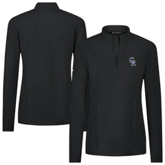 Colorado Rockies Levelwear Women's Upright Insignia 2.0 Quarter-Zip Tri-Blend Top Black