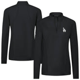 Los Angeles Dodgers Levelwear Women's Upright Insignia 2.0 Quarter-Zip Tri-Blend Top Black