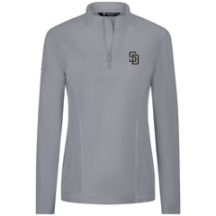San Diego Padres Levelwear Women's Upright Insignia 2.0 Quarter-Zip Tri-Blend Top Gray