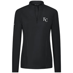Kansas City Royals Levelwear Women's Upright Insignia 2.0 Quarter-Zip Tri-Blend Top Black